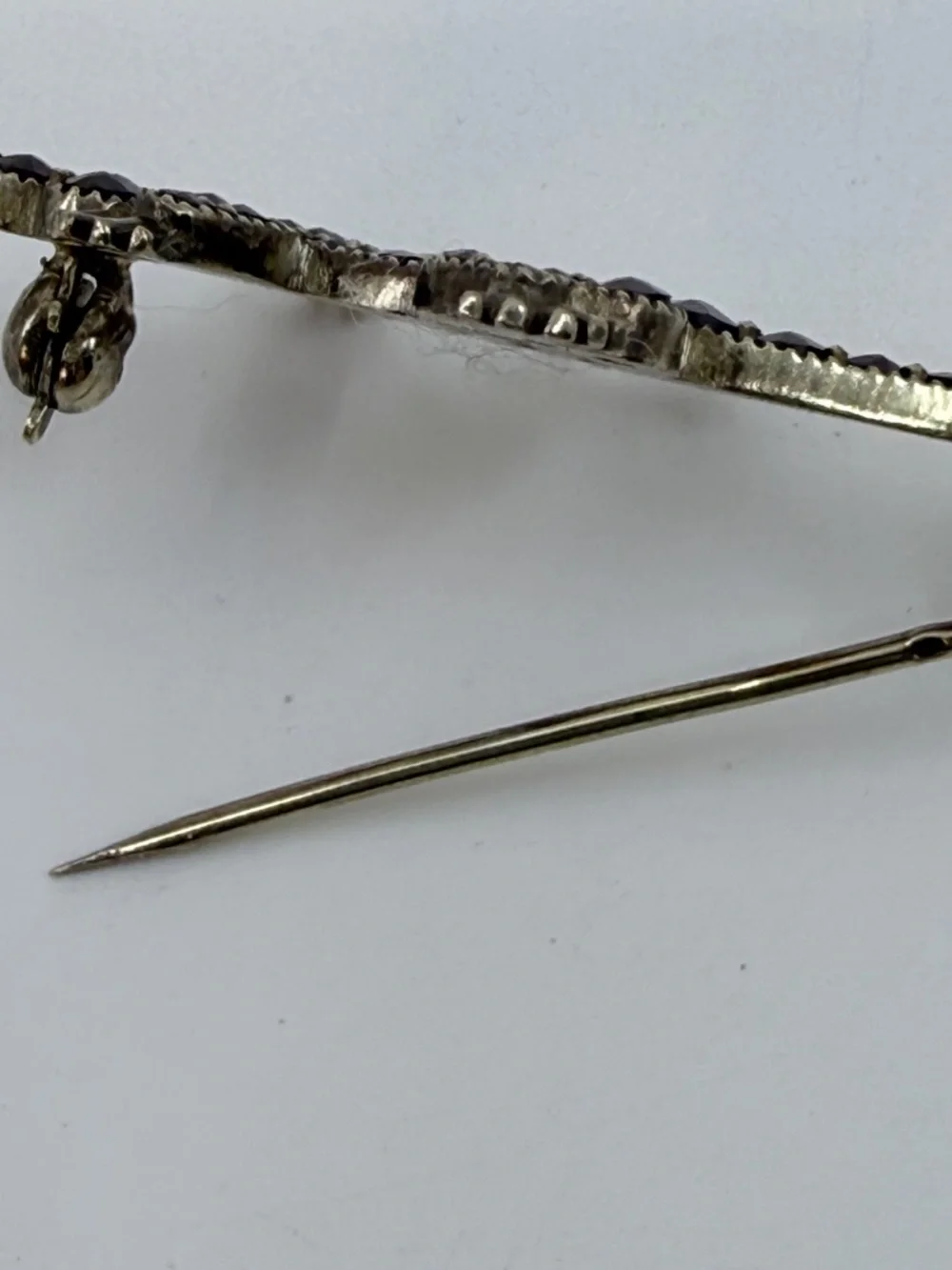 Victorian Bohemian Garnet Lizard Brooch/Pin in Vermeil Sterling Silver